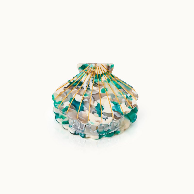 Haarclip schelpvorm groen