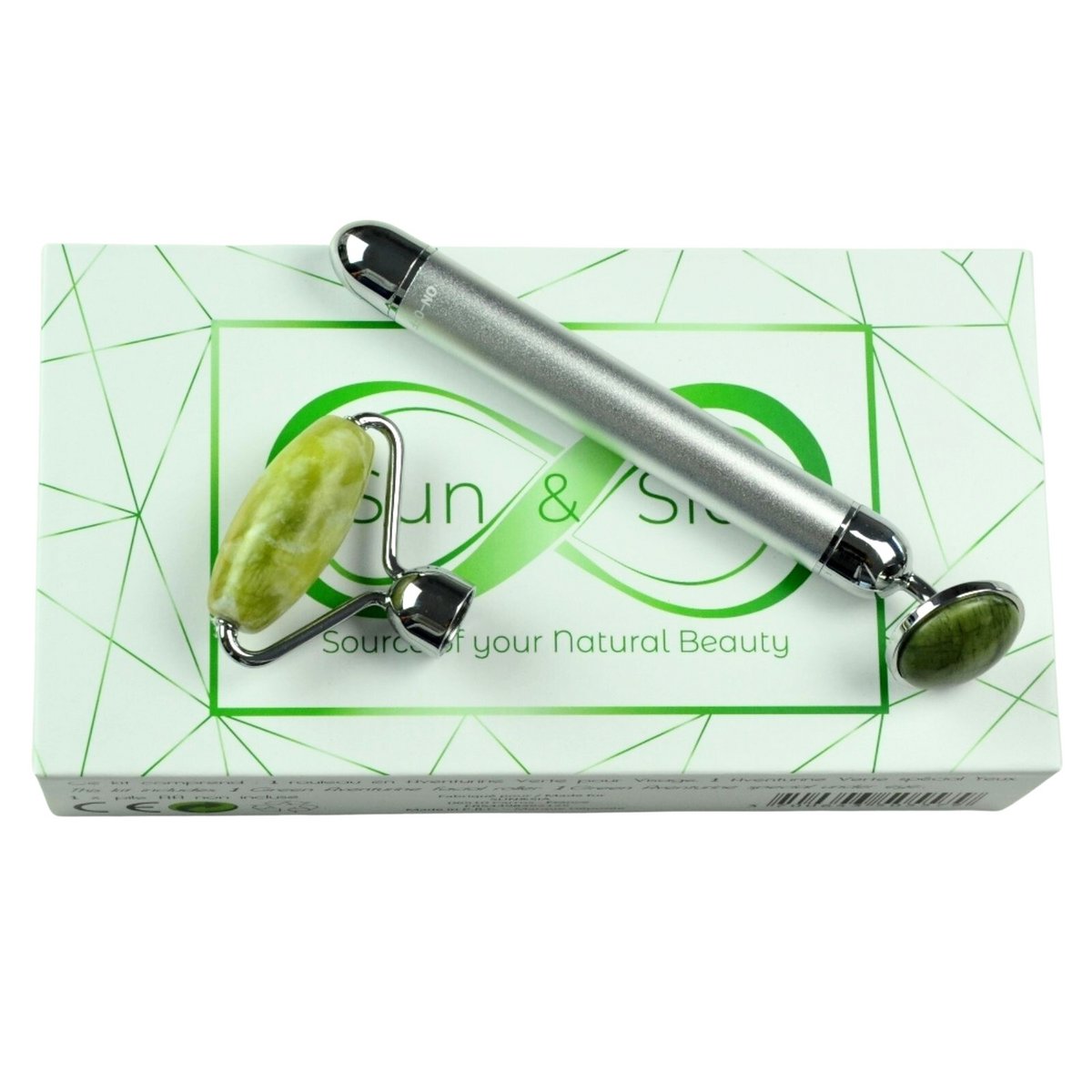 Rodillo Facial Eléctrico – Aventurina – Ritual de Belleza Lifting Facial – Rodillo de Masaje