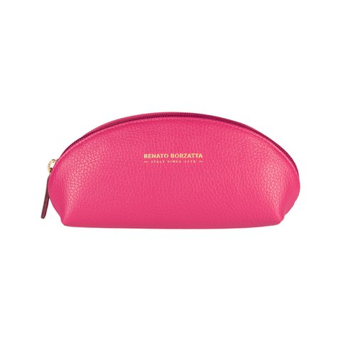 RB1088BE | Astuccio/Pochette a Mezzaluna Made in Italy in Vera Pelle grana Dollaro. Colore Fuxia
