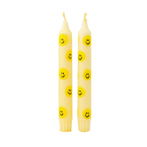 Dinner Candle Smiley Yellow - Set of 5