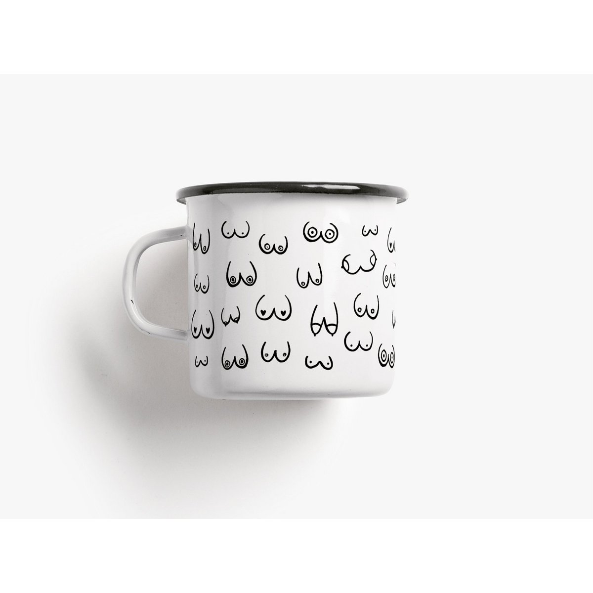 Tasse aus Emaille / Busenfreunde