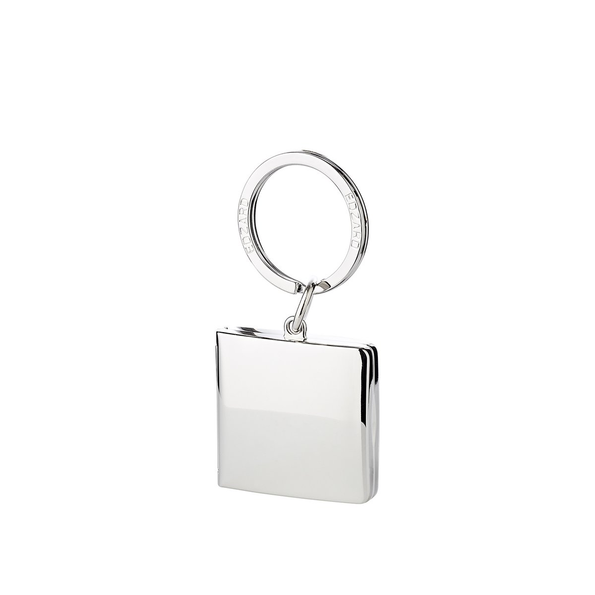 EDZARD sleutelhanger Quadro voor 2 foto's 3 x 3 cm, kan worden geopend, verzilverd, aanslagvast
