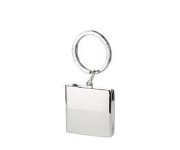 Silver-plated, tarnish-proof keychain for 2 photos, 3 x 3 cm, can be opened.