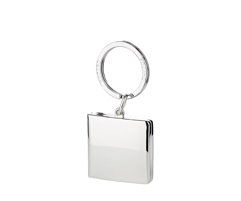 EDZARD sleutelhanger Quadro voor 2 foto's 3 x 3 cm, kan worden geopend, verzilverd, aanslagvast