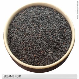  Black sesame seeds - aromatic, dark-colored condiment seeds in a round bowl.