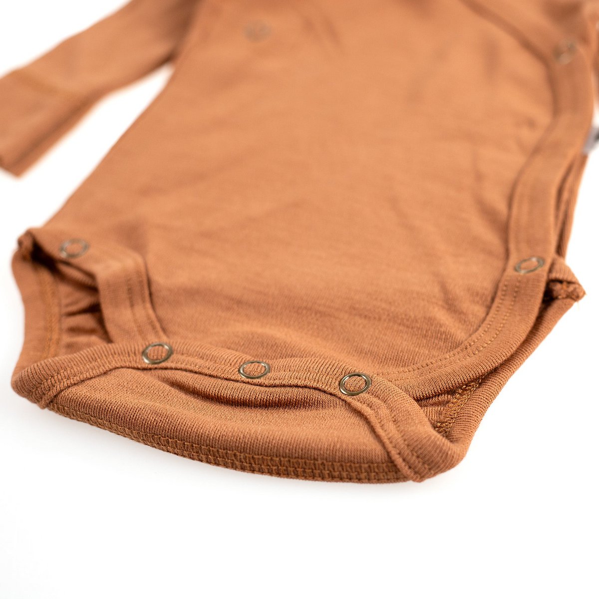 Woolen wrap-over romper long sleeves - Merino wool - Argan Oil