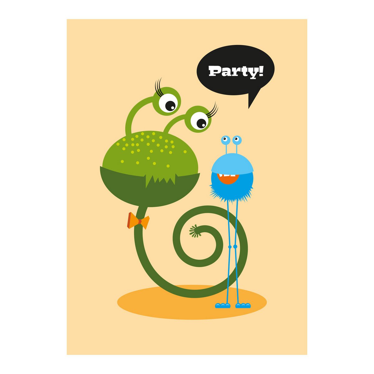 Uitnodigingskaarten kinderverjaardagsfeestje (Duits) Cute Monsters