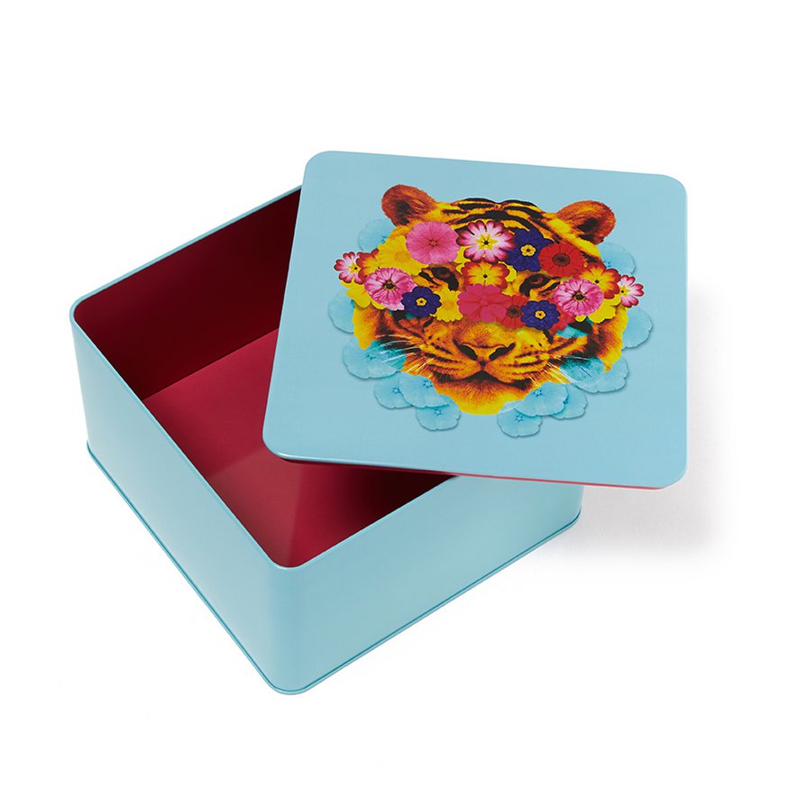 Masktiger square metal tin box
