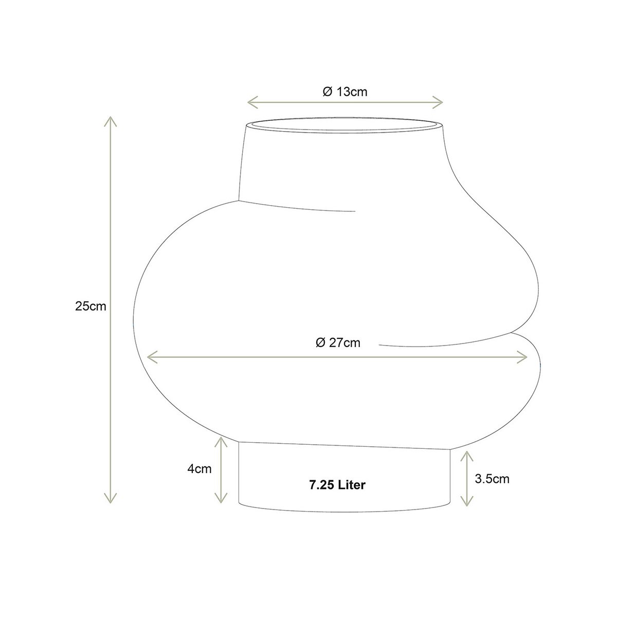 Vase Glass Clear Bubble 27x25cm