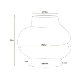 Vase Glass Clear Bubble 27x25cm