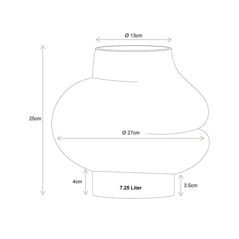 Vase Glass Clear Bubble 27x25cm