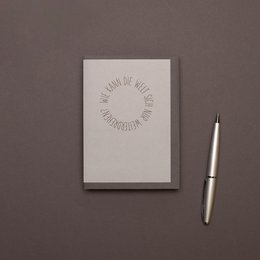 Schlichte Trauerkarte "Wie kann die Welt sich nur weiterdrehen", Kondolenzkarte aus 100% Recyclingpapier
