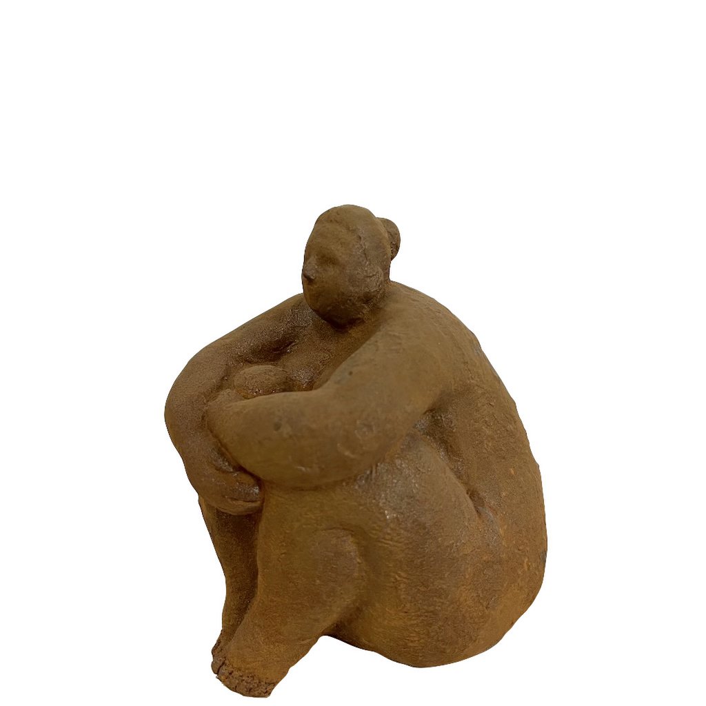 Femme assise en fonte, 12x14x16cm, 2,5kg