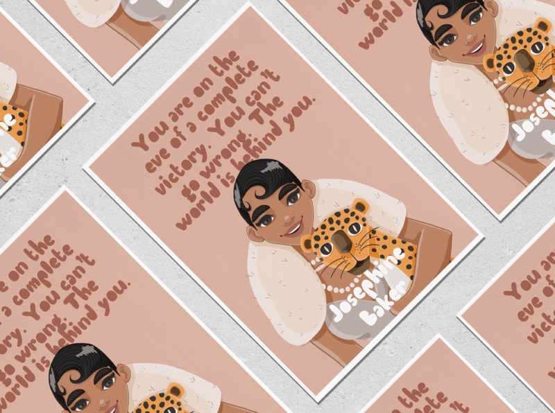 Josephine Baker - Arte de la pared de la habitación de los niños (A4)