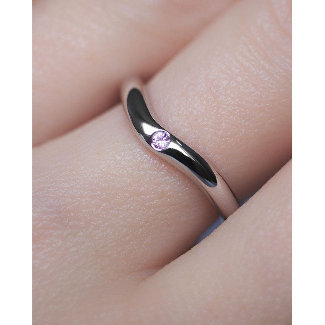 Pre-Set Hidden Inner Strength Ring Silver Polished