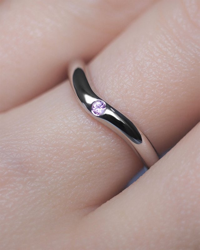 Pre-Set Hidden Inner Strength Ring Silver Polished