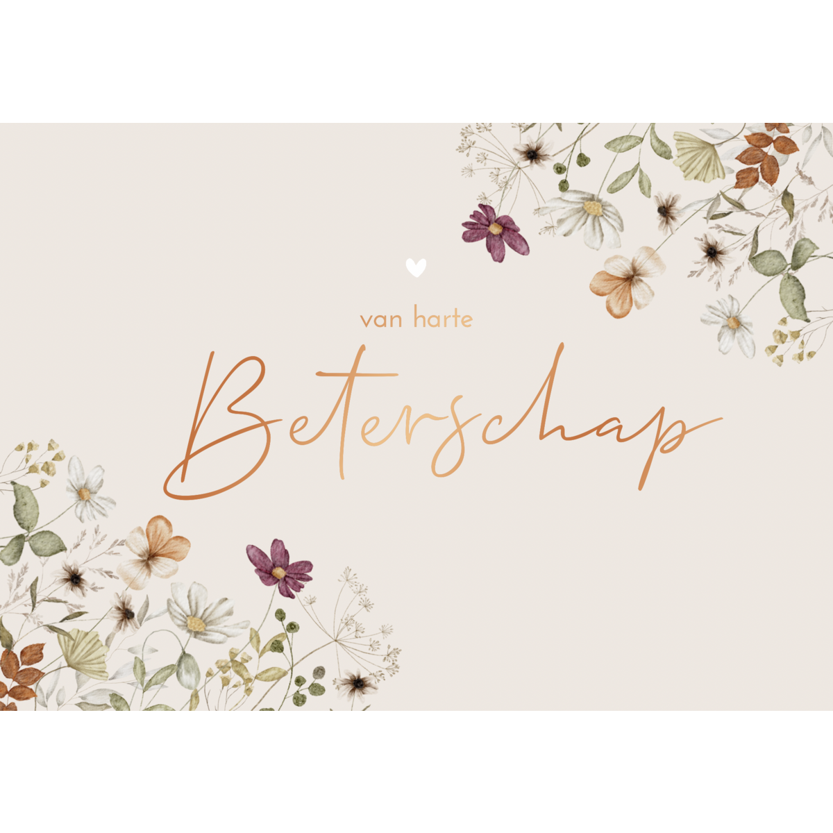Get well soon flowers postcard