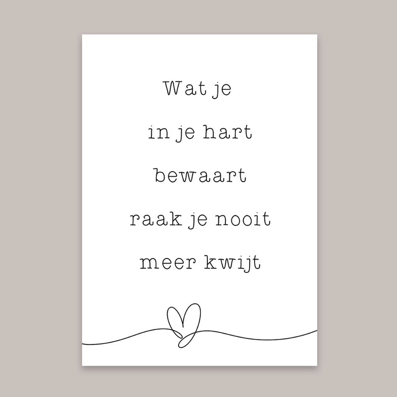 Carte vivante "Ce que tu gardes dans ton coeur"