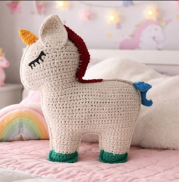 Luna-Leena licorne câlin arc-en-ciel - coton biologique - 0+ - crocheté à la main au Népal