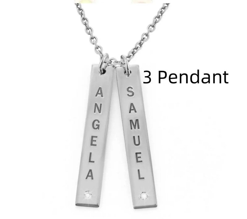 Personalisierte vertikale Halskette, Muttertagsgeschenk