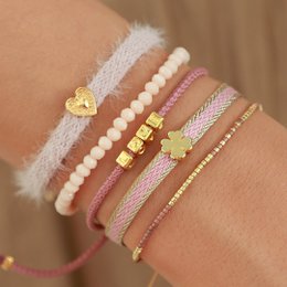 Woven bracelet pink clover
