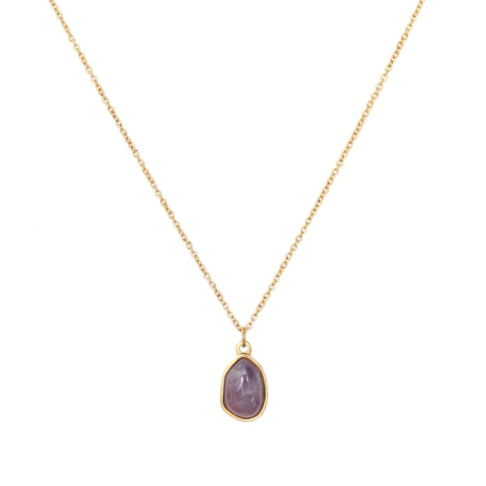 gold necklace amethyst