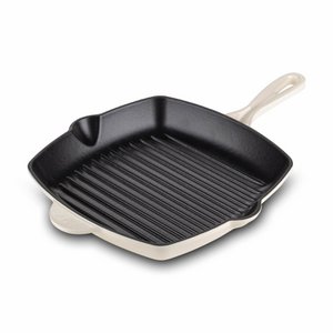 Rosmarino Cast Iron Grill Pan - White - 27cm