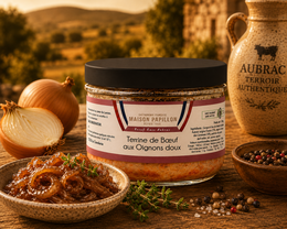 Aubrac-Rinderterrine mit süßen Zwiebeln