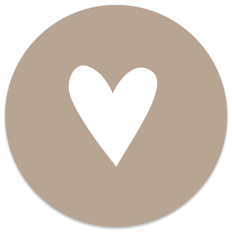 Muurcirkel hart wit beige