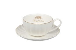 Royal Rose tazza con piattino bianco con bordo dorato 200 ml Isabelle Rose