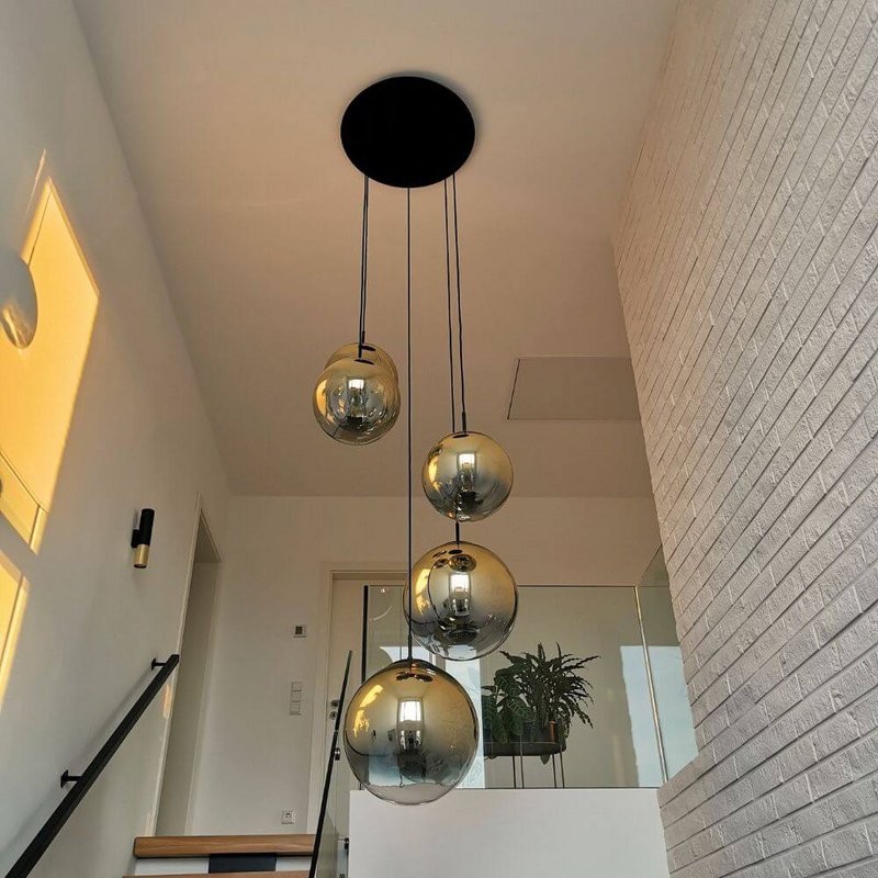 s.luce Orb sfera di vetro lampada da galleria 500cm sospensione nero