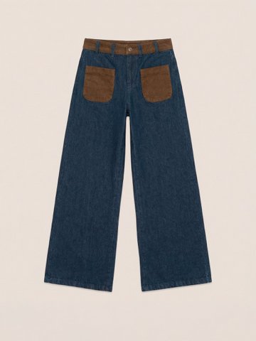 Backstreet Blue and Brown Denim Pants