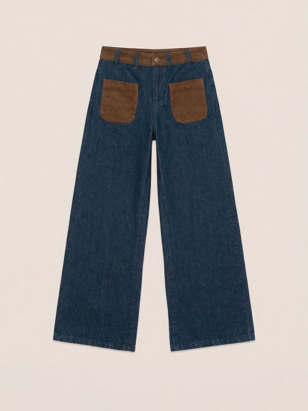 Backstreet Blue and Brown Denim Pants