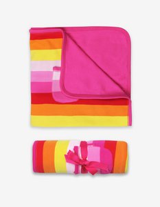 Bio-Baumwoll Baby Decke mit bunten Streifen
