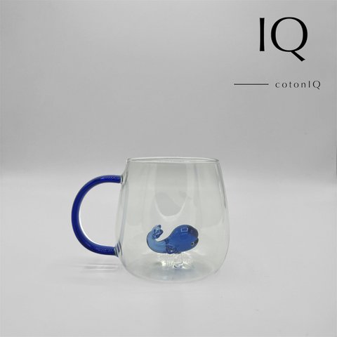 Glazen beker met 3D figuur-wal-380 ml