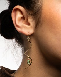 Earrings - Swirl with xmas tree