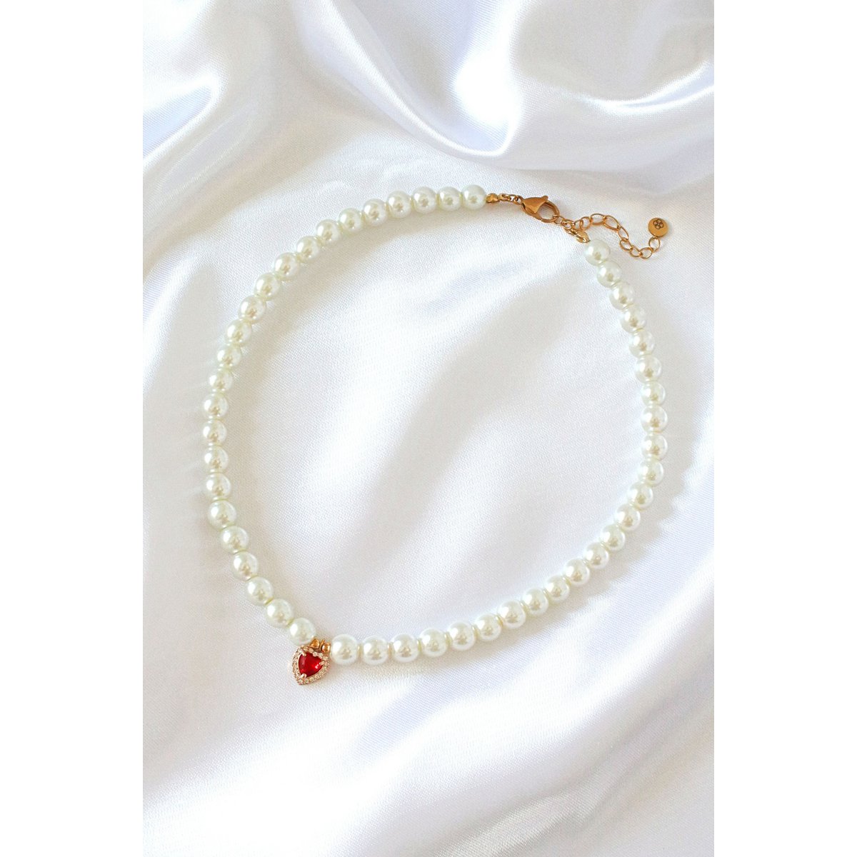 Darling | 24K Czech Pearls Heart Choker
