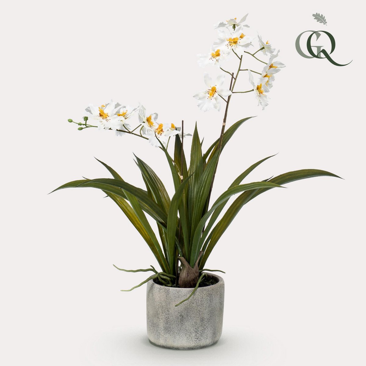 Sztuczna roślina - Orchidea - Biała - 45cm