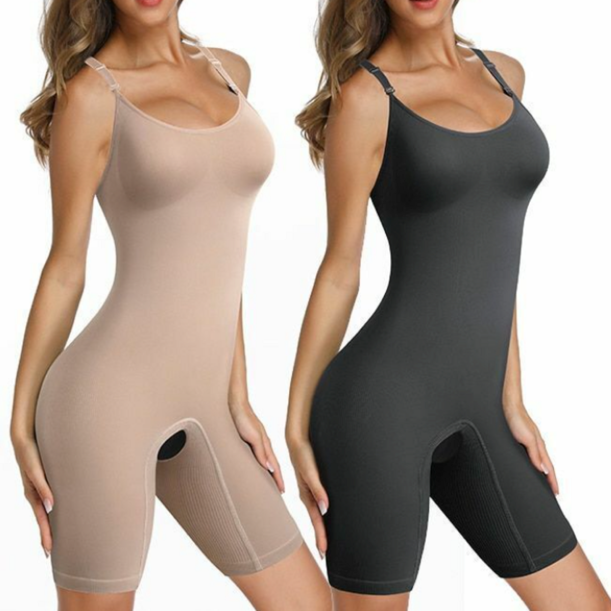 Sculpting Bodysuit Shapewear - Mid Thigh - Nude