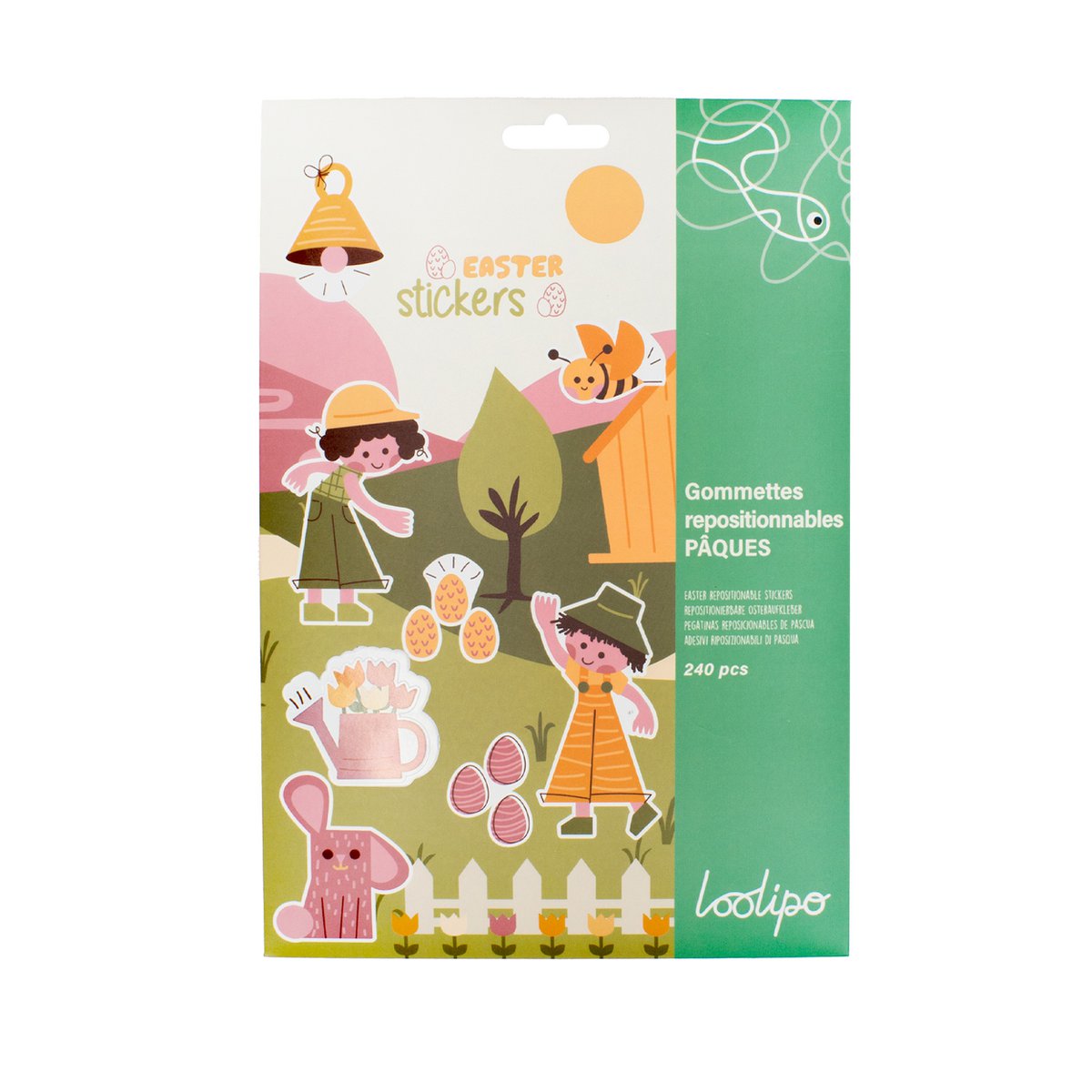 PEGATINAS DE PAPEL REPOSICIONABLES - PASCUA - 2 - 7 cm - 240 uds - Colores surtidos