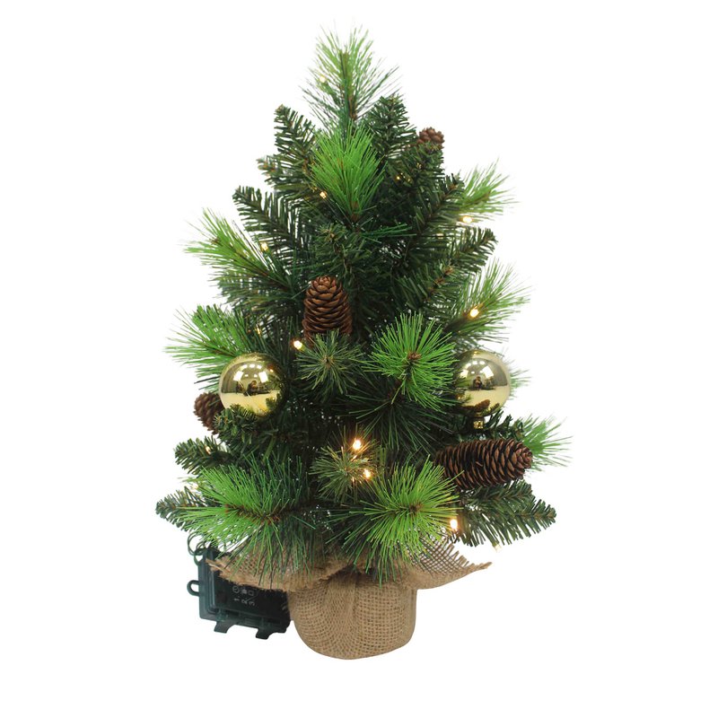 Tree abete a lim "Noel" decorazione esterna fatta di metallo e plastica in verde e oro, con LED saldamente installati