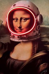 Gioconda astronaut | LED vægkunst