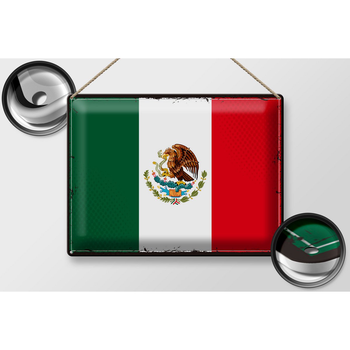 Tin Sign Flag Mexico 40x30cm Retro Flag of Mexico