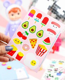 Sticker sheet Sushi fruit and fast food