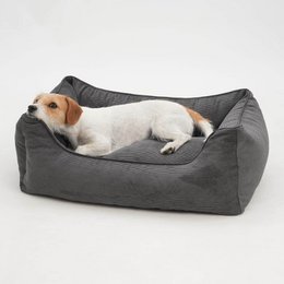 Hundebett Box Bett Chelsea Cord graphit