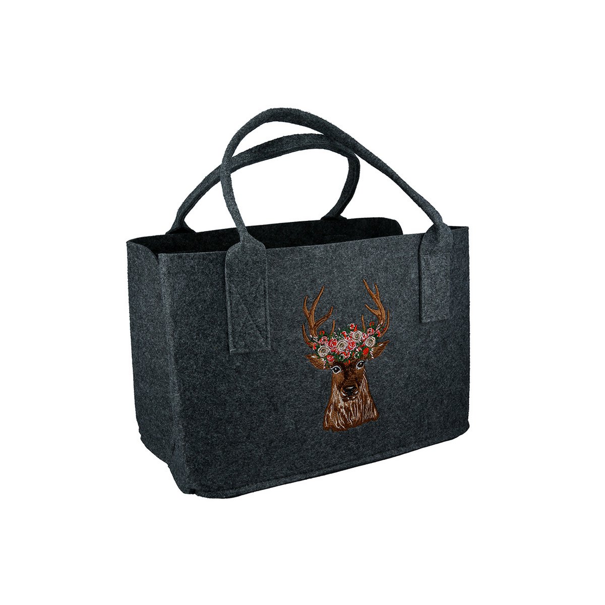 Filz Tasche"Hirschkopf m.Blum." VE 2 so
