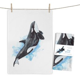 Tea Towel Orca Splash