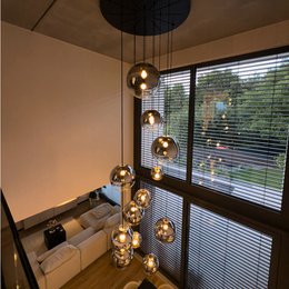 s.luce Orb sfera di vetro lampada da galleria 500cm sospensione nero