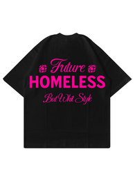 T-Shirt Nera 100% Cotone - Homeless - Made in Italy