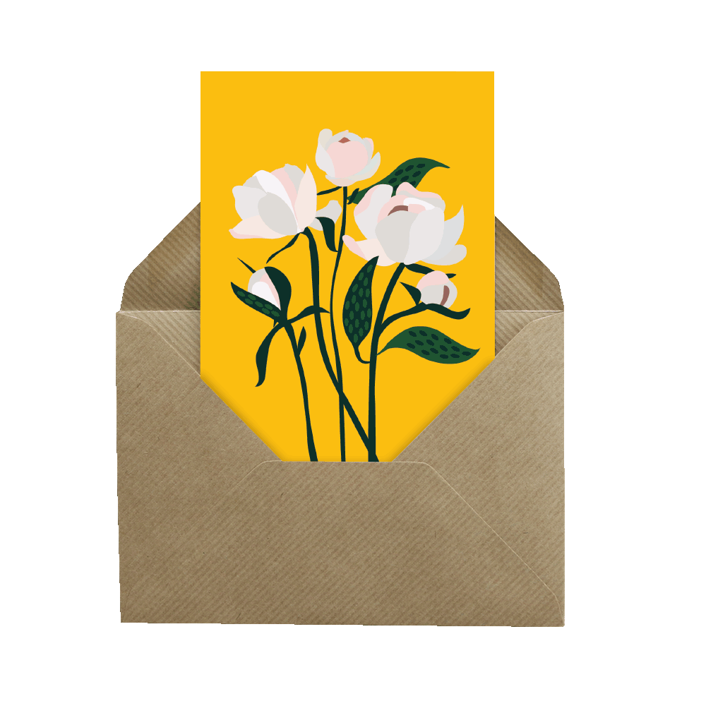 Floral Postcard - Peonies
